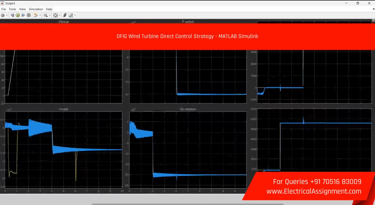 DFIG Wind Turbine Direct Control Strategy - MATLAB Simulink screenshot 2